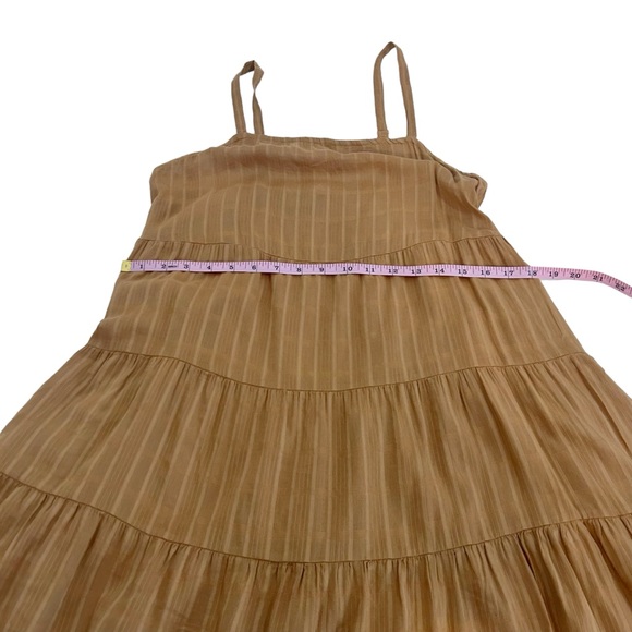Old Navy Coin Toss Brown Striped Tiered Swing Dress, Petite Size Medium - Picture 8 of 12